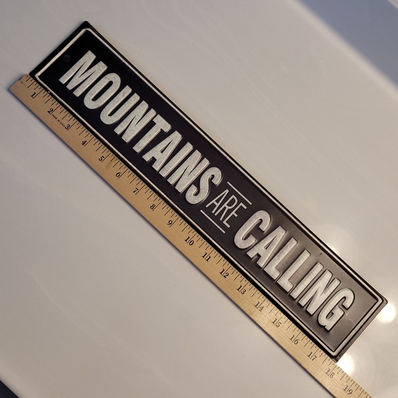 MOUNTAINS ARE CALLING Rustic Metal Decorative Sign - Picture 7 of 11
